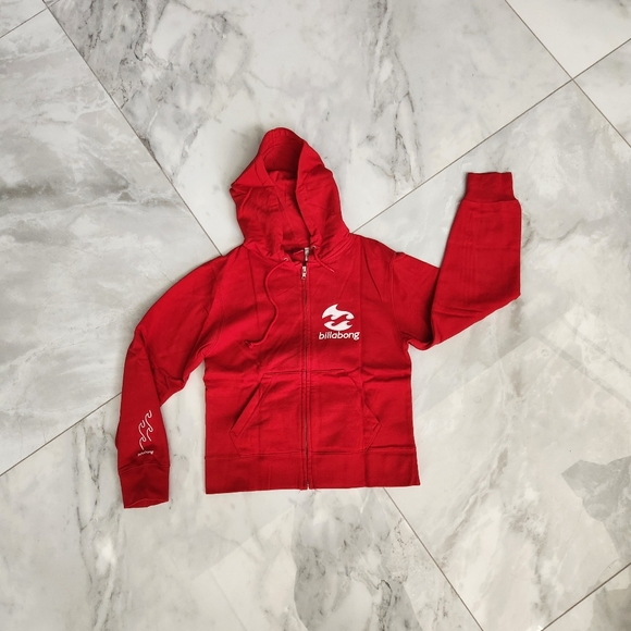 Red Billabong zip hoodie women's M - Picture 6 of 6